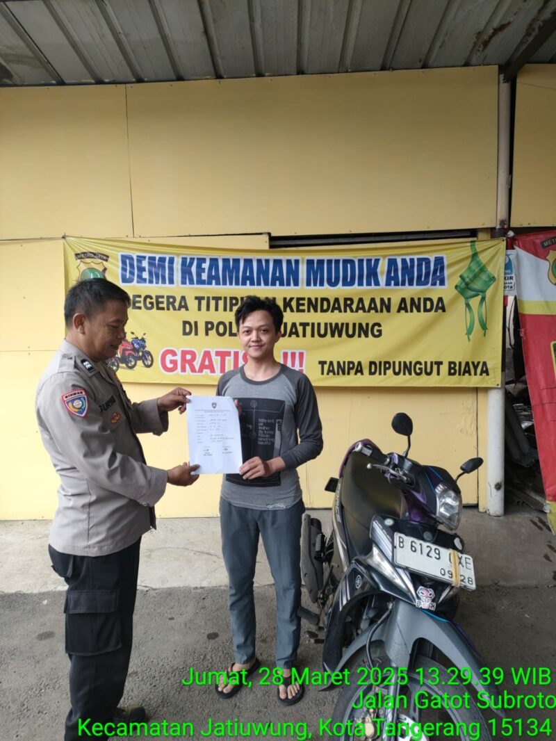 Polres Metro Tangerang Kota Terima Titipan Kendaraan untuk Mudik Lebaran.