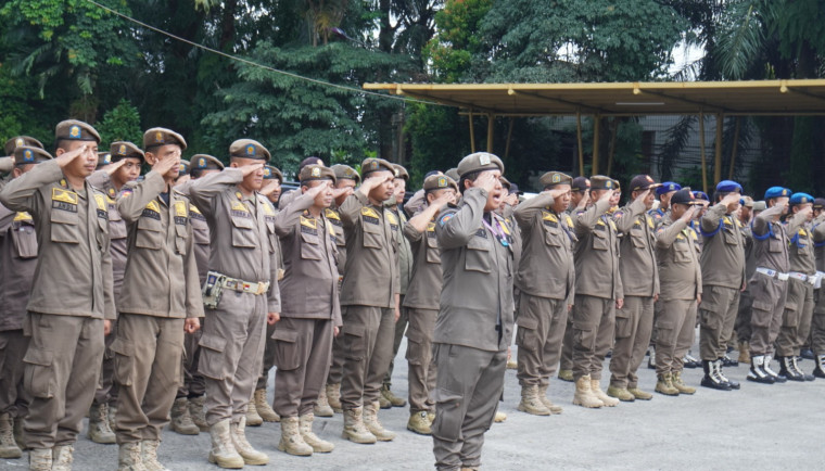 Satpol PP Kab-Tangerang Kerahkan Ratusan Personel Pengamanan Hari Raya Idul Fitri.