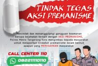  Antisipasi Premanisme di Kota Tangerang, Masyarakat Dapat Lapor ke Layanan Pengaduan Polri.