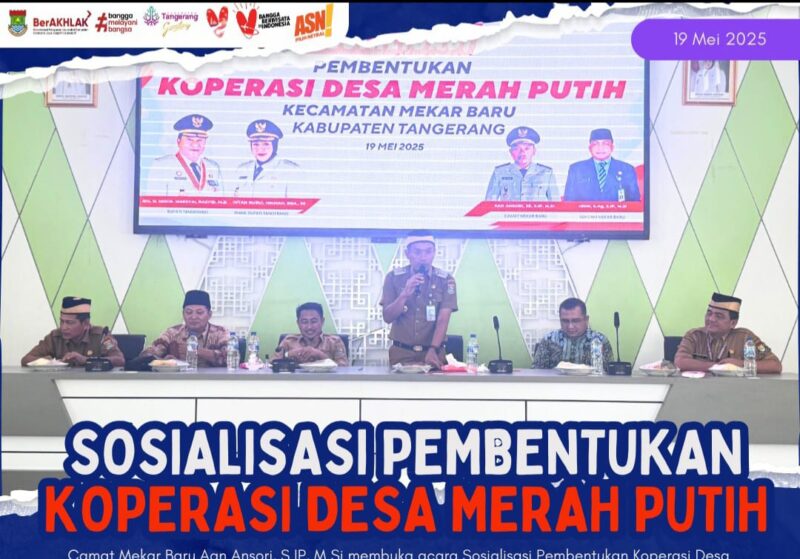 Camat Mekar Baru Sosialisasikan Pembentukan Koperasi Merah Putih.