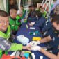 Hari Bhayangkara ke-79, Polisi Layani Pemeriksaan Kesehatan Ratusan Pengemudi Ojek Online di Kota Tangerang.