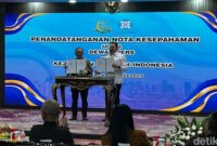Dewan pers bersama Kejaksaan Agung (Kejagung) menandatangani nota kesepahaman atau Memorandum Of Understanding (MoU).