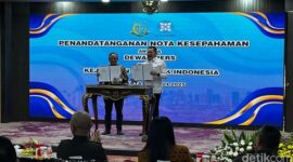 Dewan pers bersama Kejaksaan Agung (Kejagung) menandatangani nota kesepahaman atau Memorandum Of Understanding (MoU).