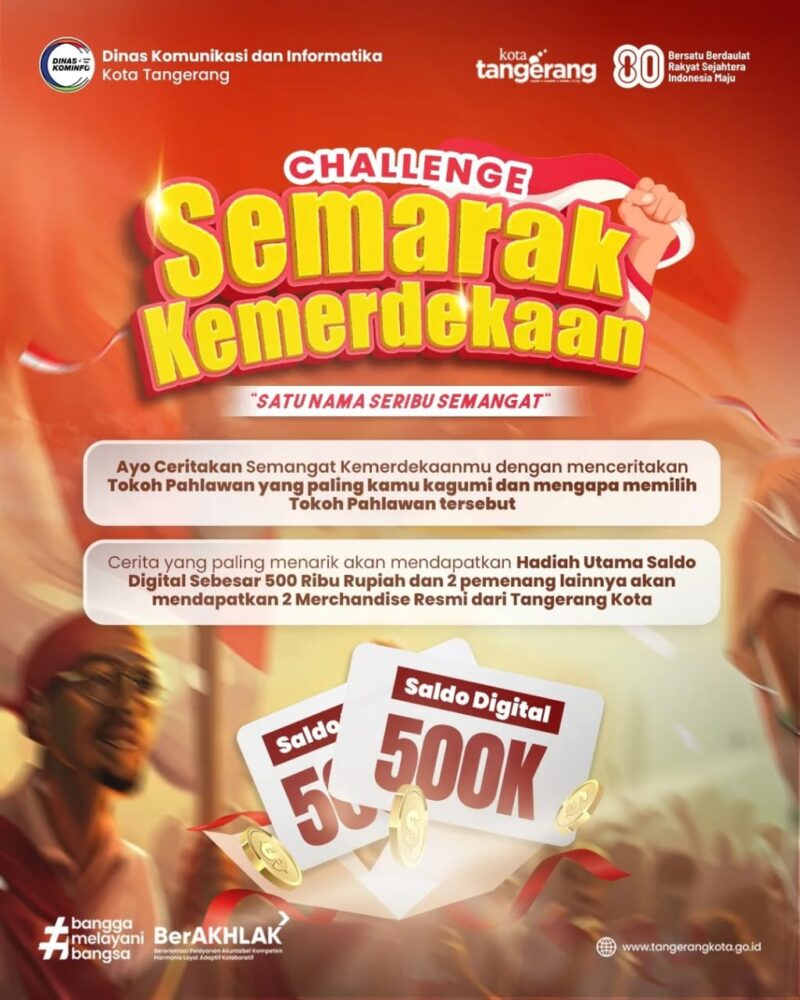 Sambut HUT ke-80 RI, Diskominfo Kota Tangerang Gelar Lomba Satu Nama Seribu Semangat.