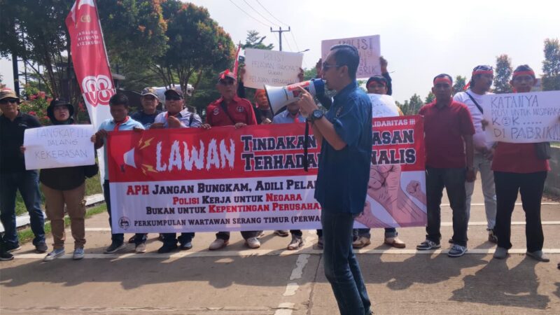 Wartawan Serang Timur Gelar Aksi Solidaritas, Desak Polres Serang Usut Tuntas Kasus Pemukulan Jurnalis di Jawilan.